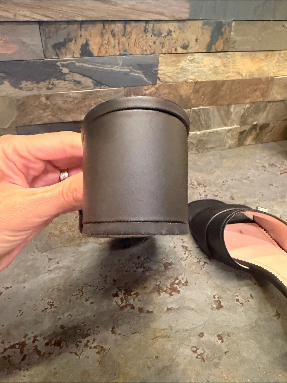 kate spade phoebe style size 10 Black Leather Block Heel Slide Sandals - Picture 7 of 15